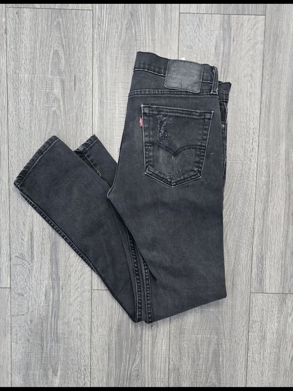 Levi’s 510 Skinny Fit Black Distressed Jeans Men’s W31 L32 Stretch Denim